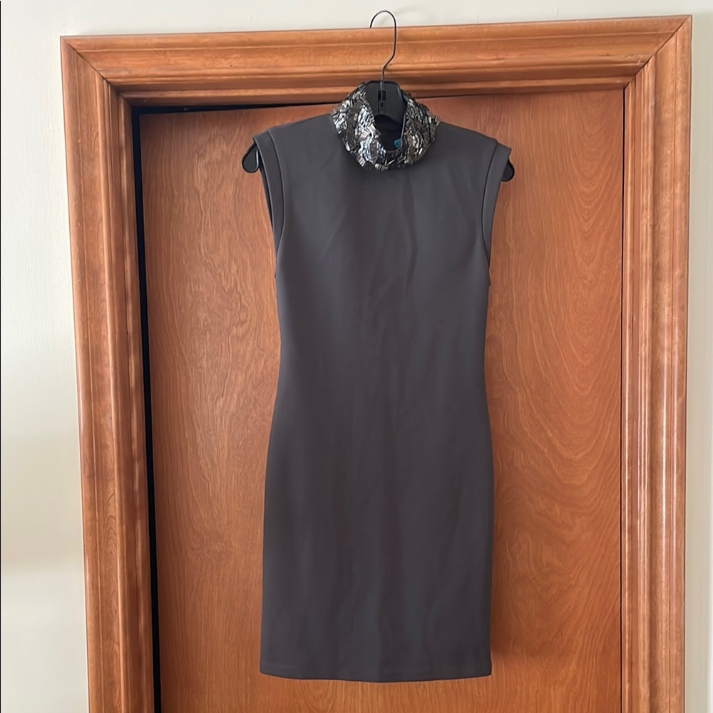 Alice and Olivia Elegant Gray Sleeveless Dress